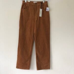 Free People x Rolla’s Women Original High Rise Straight Corduroy Pants Brown 31